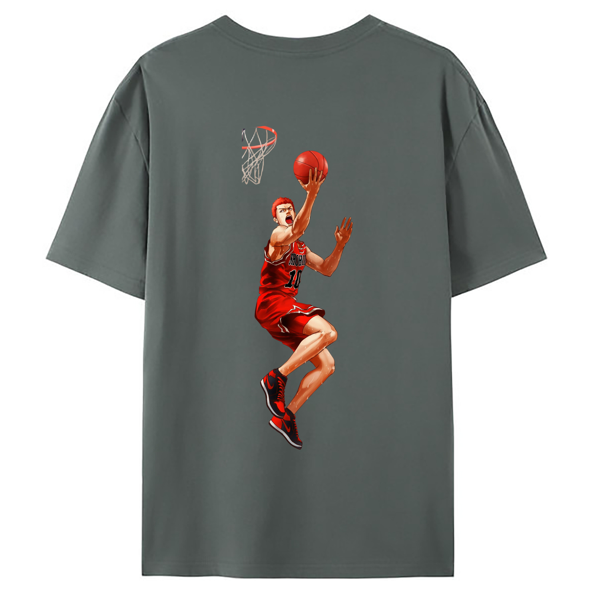 （画像用） SLAM DUNK／スラムダンク 綿100％ メンズ半袖Tシャツ（バックプリント） 通気性
